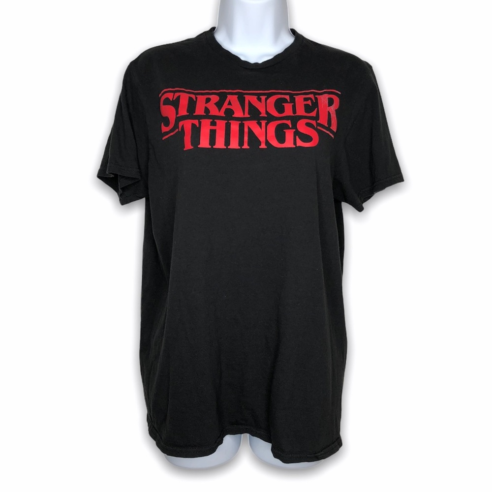 Stranger Things t-shirt black red logo medium